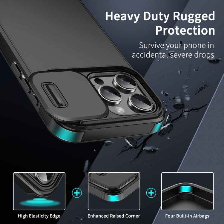 For iPhone 16 Pro Max Sliding Camshield TPU + PC Phone Case(Blue) - iPhone 16 Pro Max Cases by PMC TechLife | Online Shopping South Africa | PMC TechLife | Buy Now Pay Later Mobicred