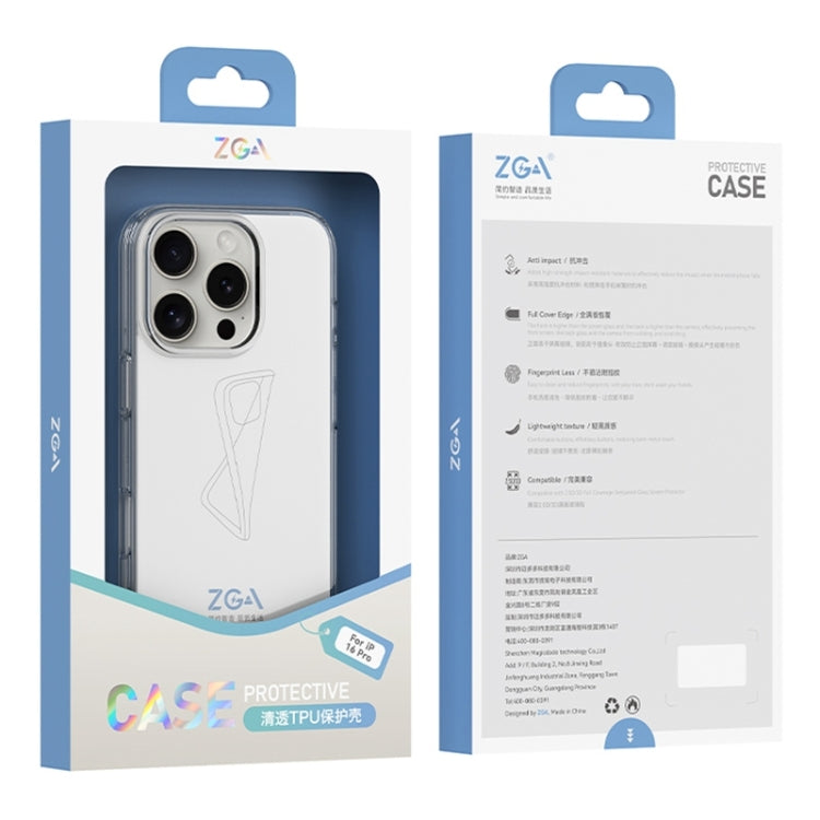 For iPhone 16 ZGA Clear TPU Shockproof Phone Case(Transparent) - iPhone 16 Cases by ZGA | Online Shopping South Africa | PMC Jewellery | Buy Now Pay Later Mobicred