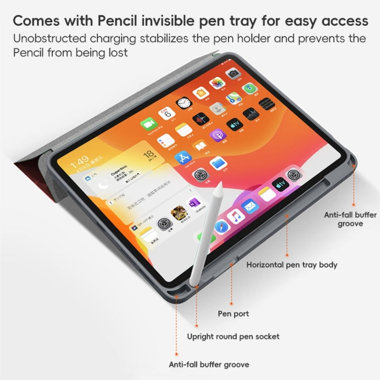 For iPad Pro 11 2022 / 2021 / 2020 ZGA Tri-Fold Voltage Smart Leather Tablet Case(Black) - free shipping - PMc TechLife - Order now!