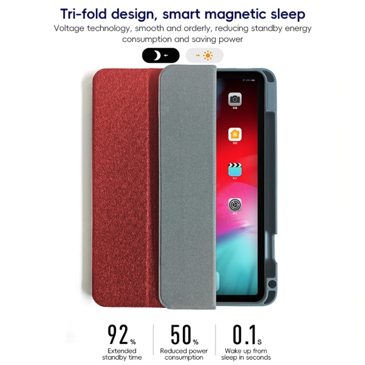 For iPad Pro 12.9 2022/2021/2020 ZGA Tri-Fold Voltage Smart Leather Tablet Case(Blue) - free shipping - PMc TechLife - Order now!