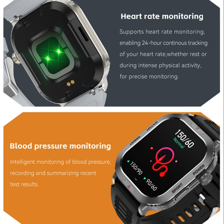 ZW66 2.01 inch BT5.1 Fitness Wellness Smart Watch, Support Bluetooth Call / Sleep / Blood Oxygen / Heart Rate / Blood Pressure Health Monitor(Silver) - Android Watch by PMC Jewellery | Online Shopping South Africa | PMC Jewellery | Buy Now Pay Later Mobicred