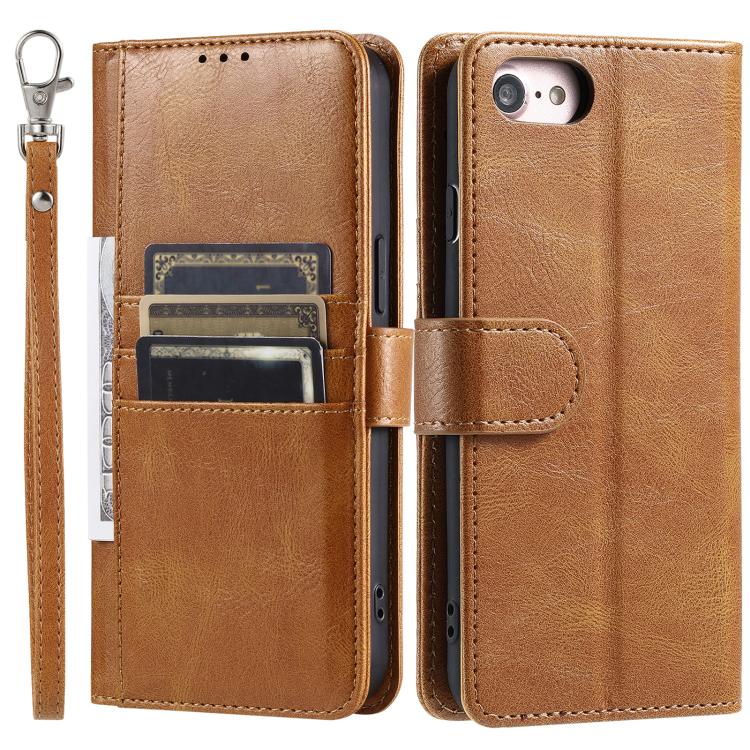 For iPhone 16e Simple 6-Card Wallet Leather Phone Case(Brown) - iPhone 16e Cases by PMC TechLife | Online Shopping South Africa | PMC TechLife | Buy Now Pay Later Mobicred