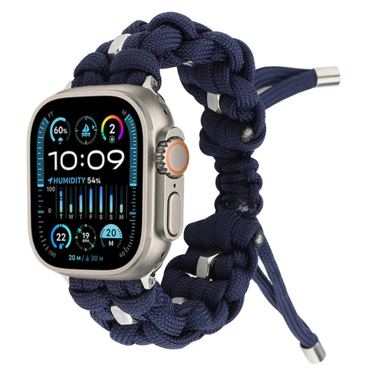 For Apple Watch Ultra 2 49mm Screw Nut Braided Paracord Watch Band(Blue) - Watch Bands by PMC Jewellery | Online Shopping South Africa | PMC Jewellery | Buy Now Pay Later Mobicred