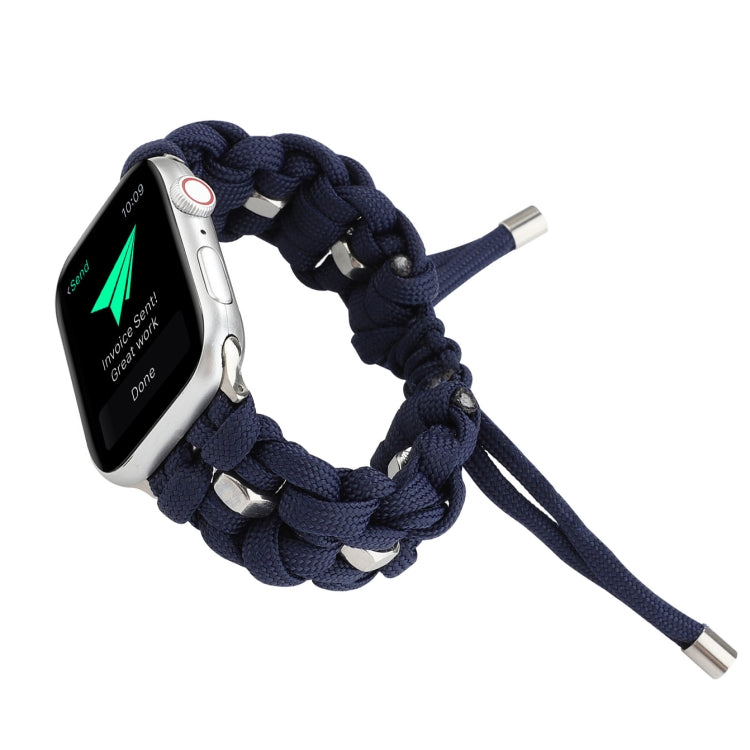 For Apple Watch Ultra 2 49mm Screw Nut Braided Paracord Watch Band(Blue) - Watch Bands by PMC Jewellery | Online Shopping South Africa | PMC Jewellery | Buy Now Pay Later Mobicred