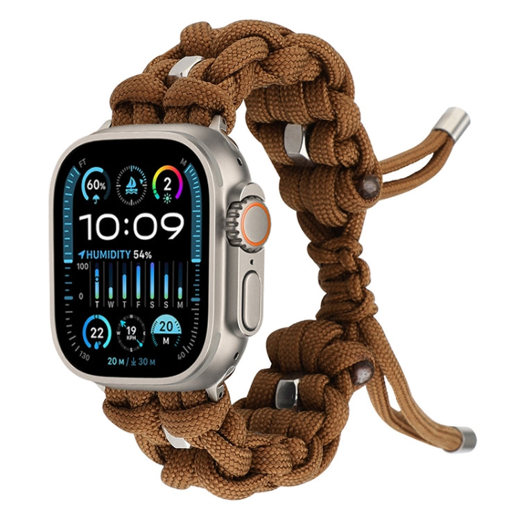 For Apple Watch Ultra 2 49mm Screw Nut Braided Paracord Watch Band(Coffee) - Watch Bands by PMC Jewellery | Online Shopping South Africa | PMC Jewellery | Buy Now Pay Later Mobicred