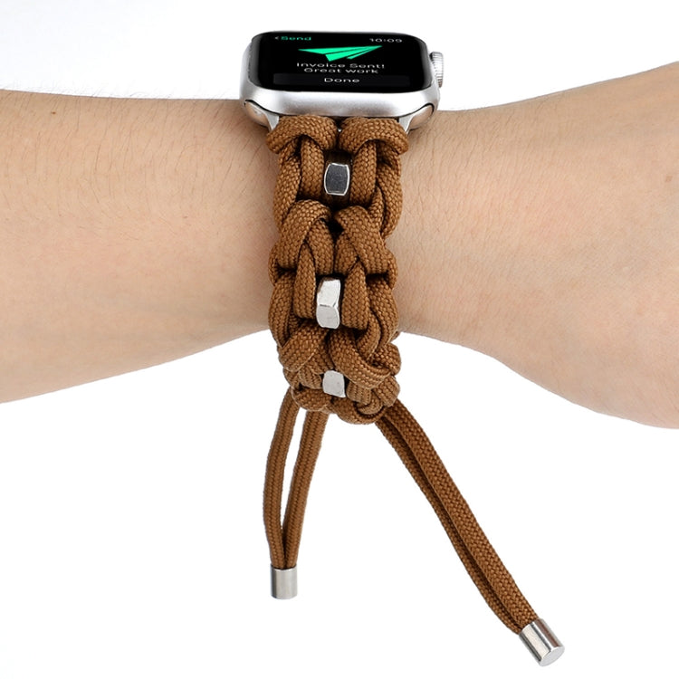 For Apple Watch Ultra 2 49mm Screw Nut Braided Paracord Watch Band(Coffee) - Watch Bands by PMC Jewellery | Online Shopping South Africa | PMC Jewellery | Buy Now Pay Later Mobicred