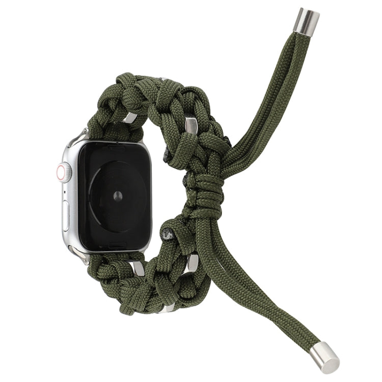 For Apple Watch Ultra 2 49mm Screw Nut Braided Paracord Watch Band(Green) - Watch Bands by PMC Jewellery | Online Shopping South Africa | PMC Jewellery | Buy Now Pay Later Mobicred