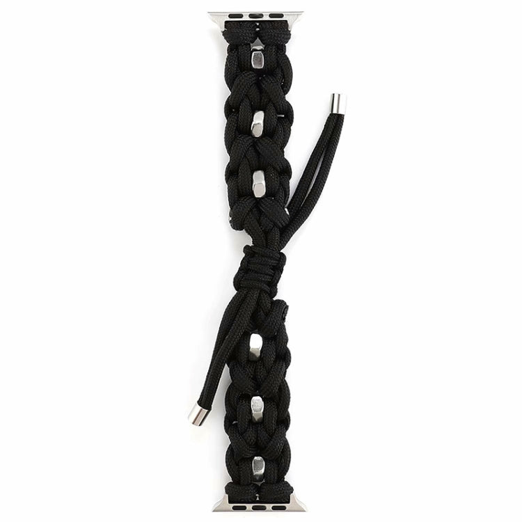 For Apple Watch Ultra 49mm Screw Nut Braided Paracord Watch Band(Black) - Watch Bands by PMC Jewellery | Online Shopping South Africa | PMC Jewellery | Buy Now Pay Later Mobicred