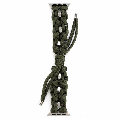 For Apple Watch Ultra 49mm Screw Nut Braided Paracord Watch Band(Green) - Watch Bands by PMC Jewellery | Online Shopping South Africa | PMC Jewellery | Buy Now Pay Later Mobicred