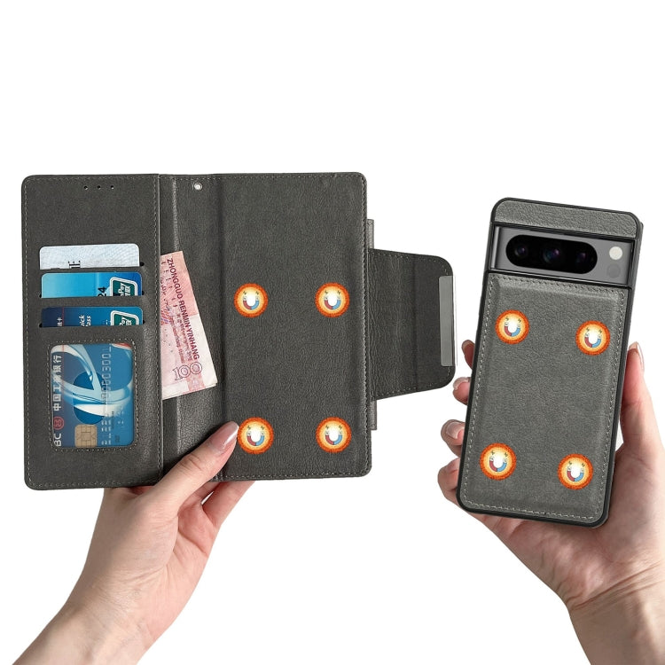 For Google Pixel 9 Pro XL Multifunctional 7-Card Wallet Leather Phone Case(Grey) - Google Cases by PMC TechLife | Online Shopping South Africa | PMC TechLife | Buy Now Pay Later Mobicred
