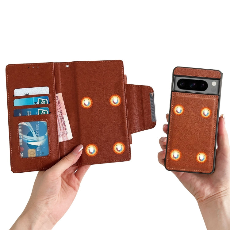 For Google Pixel 9 Pro XL Multifunctional 7-Card Wallet Leather Phone Case(Brown) - Google Cases by PMC TechLife | Online Shopping South Africa | PMC TechLife | Buy Now Pay Later Mobicred