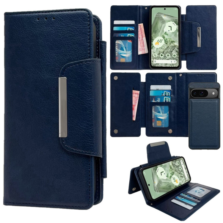 For Google Pixel 9 / Pixel 9 Pro Multifunctional 7-Card Wallet Leather Phone Case(Royal Blue) - Google Cases by PMC TechLife | Online Shopping South Africa | PMC TechLife | Buy Now Pay Later Mobicred