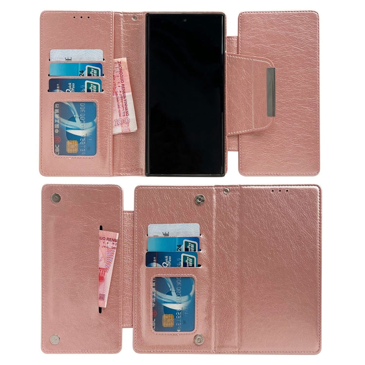For Google Pixel 8 Pro Multifunctional 7-Card Wallet Leather Phone Case(Rose Gold) - Google Cases by PMC TechLife | Online Shopping South Africa | PMC TechLife | Buy Now Pay Later Mobicred