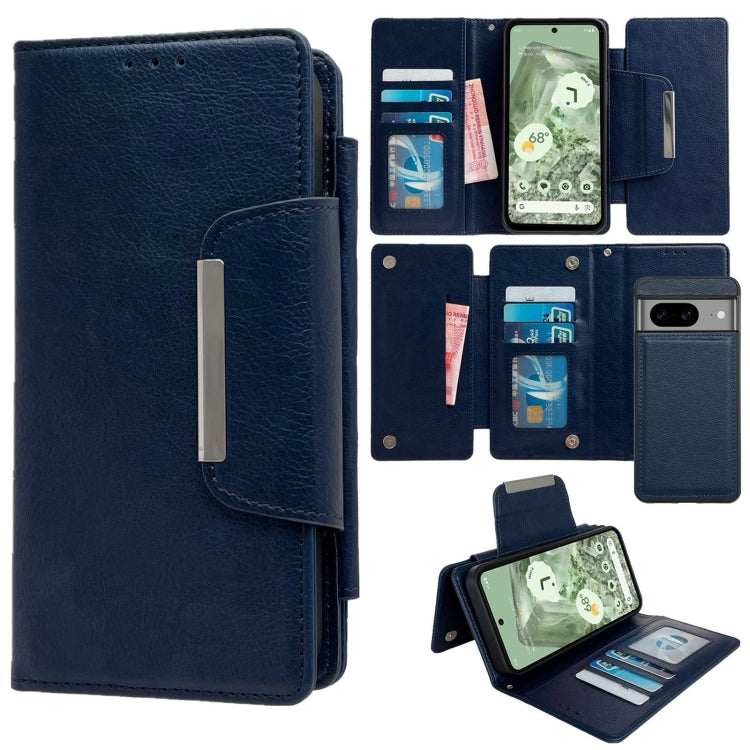 For Google Pixel 7a Multifunctional 7-Card Wallet Leather Phone Case(Royal Blue) - Google Cases by PMC TechLife | Online Shopping South Africa | PMC TechLife | Buy Now Pay Later Mobicred