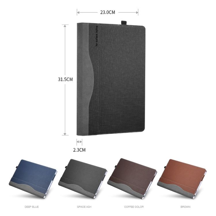 For Microsoft Surface Laptop 6 15 inch Laptop PU Leather Protective Case(Space Ash) - Others by PMC TechLife | Online Shopping South Africa | PMC TechLife | Buy Now Pay Later Mobicred