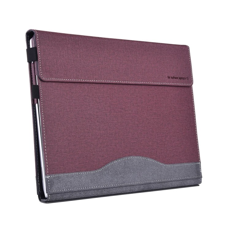 For Microsoft Surface Laptop 6 15 inch Cloth Texture Laptop Leather Protective Case(Wine Red) - free shipping - PMC TechLife - Order now!