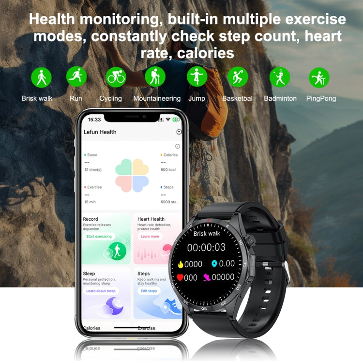 LEMFO GTS4/LT09 1.5 inch IP67 Fitness Wellness Smart Watch Support Bluetooth Call / Sleep / Blood Oxygen / Heart Rate Health Monitor, Silicone Strap(Balck) - Smart Watches by LEMFO | Online Shopping South Africa | PMC Jewellery | Buy Now Pay Later Mobicred