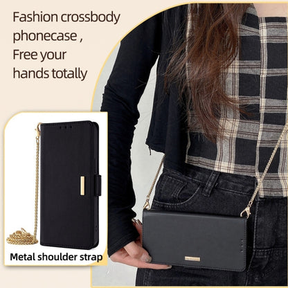 For Huawei Pura 70 5G Crossbody Chain Leather Phone Case(Black) - Huawei Cases by PMC Jewellery | Online Shopping South Africa | PMC Jewellery | Buy Now Pay Later Mobicred