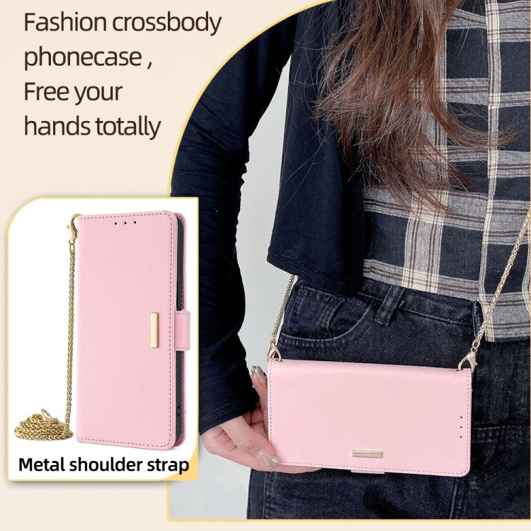 For Huawei Pura 70 5G Crossbody Chain Leather Phone Case(Pink) - Huawei Cases by PMC Jewellery | Online Shopping South Africa | PMC Jewellery | Buy Now Pay Later Mobicred