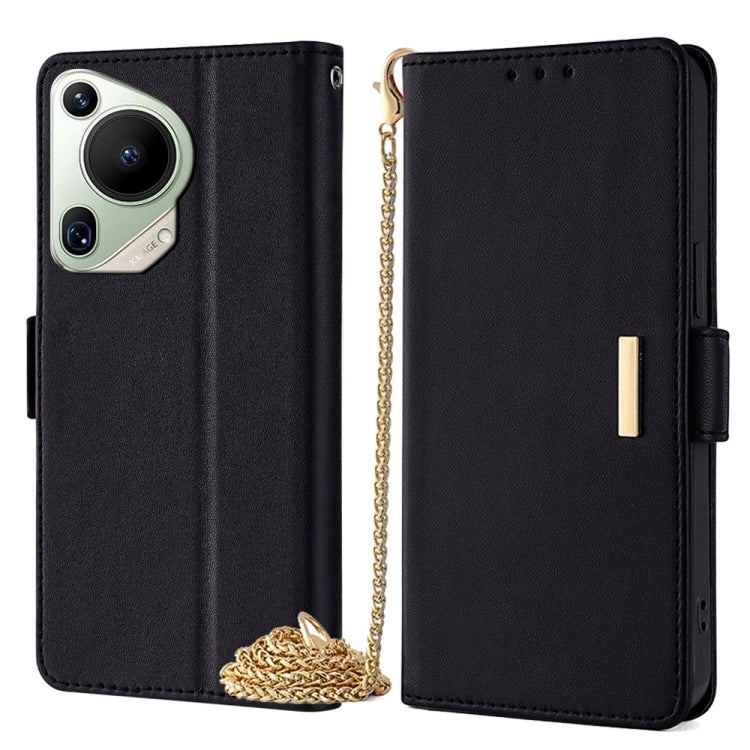 For Huawei Pura 70 Ultra 5G Crossbody Chain Leather Phone Case(Black) - Huawei Cases by PMC Jewellery | Online Shopping South Africa | PMC Jewellery | Buy Now Pay Later Mobicred