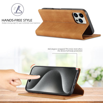 For iPhone 16 Pro Max LC.IMEEKE Strong Magnetism Microfiber Leather Phone Case(Brown) - iPhone 16 Pro Max Cases by LC.IMEEKE | Online Shopping South Africa | PMC Jewellery | Buy Now Pay Later Mobicred