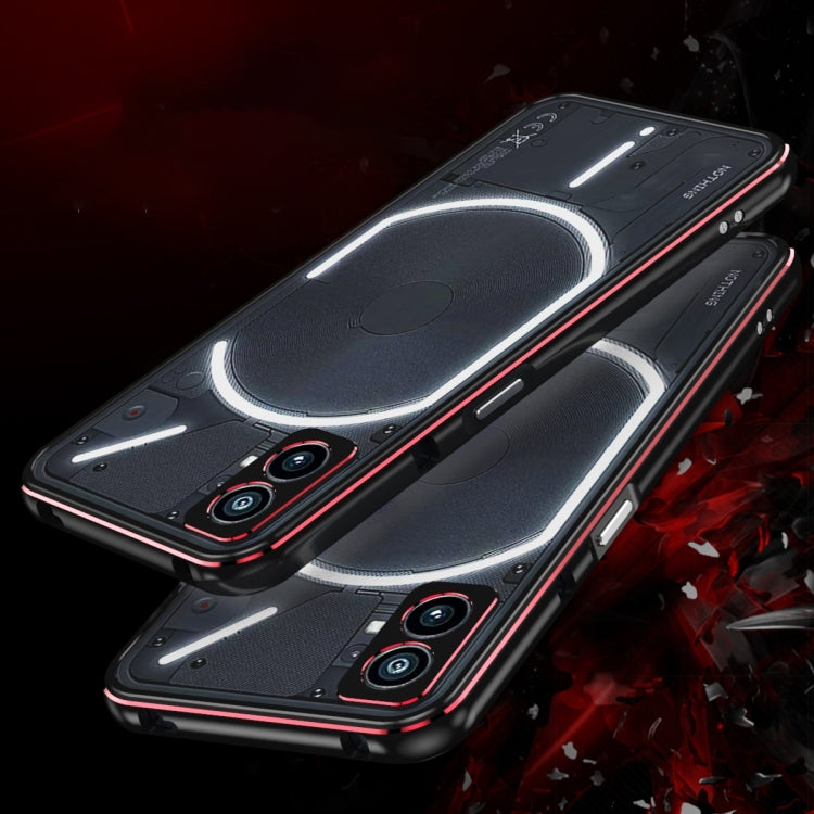 For Nothing Phone 2a Aurora Series Metal Frame Protective Phone Case(Black Silver) - More Brand by PMC TechLife | Online Shopping South Africa | PMC TechLife | Buy Now Pay Later Mobicred
