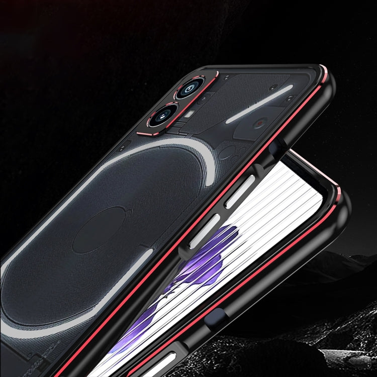 For Nothing Phone 2a Aurora Series Metal Frame Protective Phone Case(Black Silver) - More Brand by PMC TechLife | Online Shopping South Africa | PMC TechLife | Buy Now Pay Later Mobicred