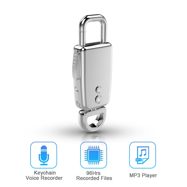 JNN S20 Zinc Alloy Keychain Voice Recorder, Memory:32GB(Silver) - Other Style by JNN | Online Shopping South Africa | PMC TechLife | Buy Now Pay Later Mobicred
