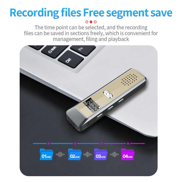 JNN Q7 Mini Portable Voice Recorder with OLED Screen, Memory:4GB(Grey+Gold) - Recording Pen by JNN | Online Shopping South Africa | PMC TechLife | Buy Now Pay Later Mobicred