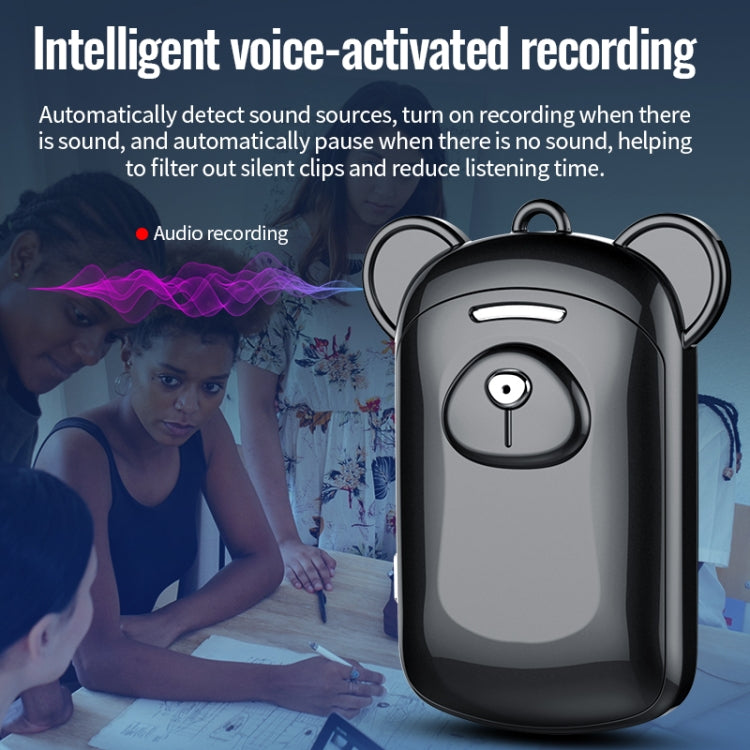 JNN Q6 Bear Smart Noise Cancelling Voice Recorder, Memory:16GB(Black) - Recording Pen by JNN | Online Shopping South Africa | PMC TechLife | Buy Now Pay Later Mobicred