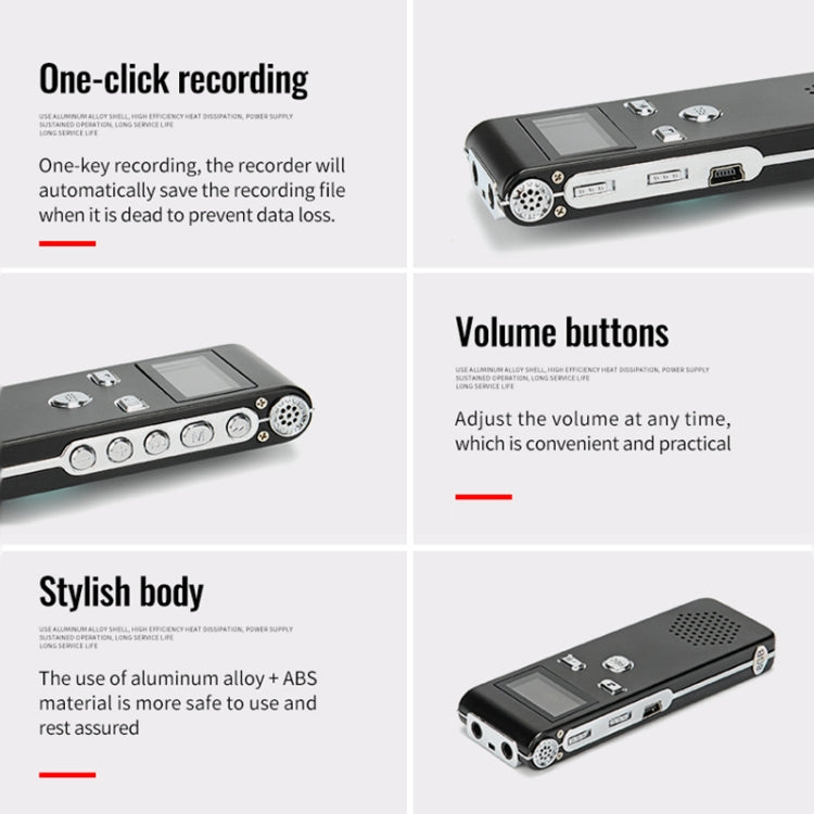 JNN X18 Mini Smart HD Noise Cancelling Voice Recorder, Memory:8GB(Black) - Recording Pen by JNN | Online Shopping South Africa | PMC TechLife | Buy Now Pay Later Mobicred