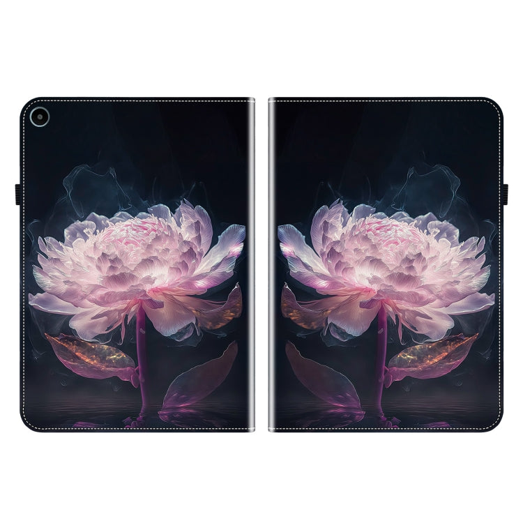 For Huawei MatePad SE 10.4 Crystal Texture Painted Leather Smart Tablet Case(Purple Peony) - Huawei by PMC TechLife | Online Shopping South Africa | PMC TechLife | Buy Now Pay Later Mobicred