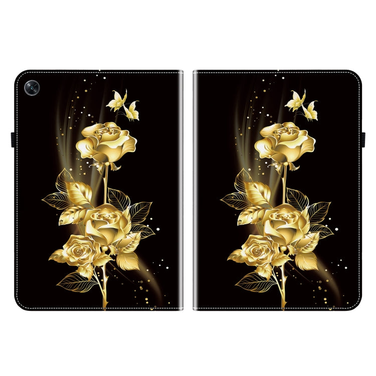 For OPPO Pad Air Crystal Texture Painted Leather Tablet Case(Gold Butterfly Rose) - OPPO by PMC TechLife | Online Shopping South Africa | PMC TechLife | Buy Now Pay Later Mobicred