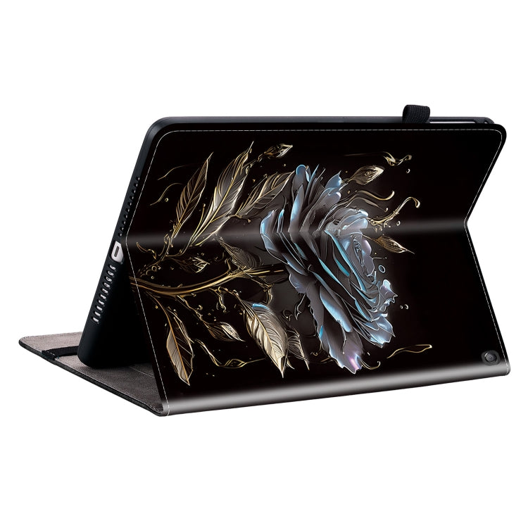 For Amazon Fire HD 10 2019/2017 Crystal Texture Painted Leather Smart Tablet Case(Black Rose) - Amazon by PMC TechLife | Online Shopping South Africa | PMC TechLife | Buy Now Pay Later Mobicred