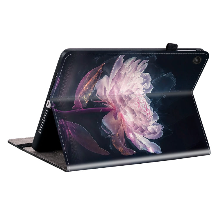 For Lenovo Tab M10 10.1 3rd Gen Crystal Texture Painted Leather Tablet Case(Purple Peony) - Lenovo by PMC TechLife | Online Shopping South Africa | PMC TechLife | Buy Now Pay Later Mobicred