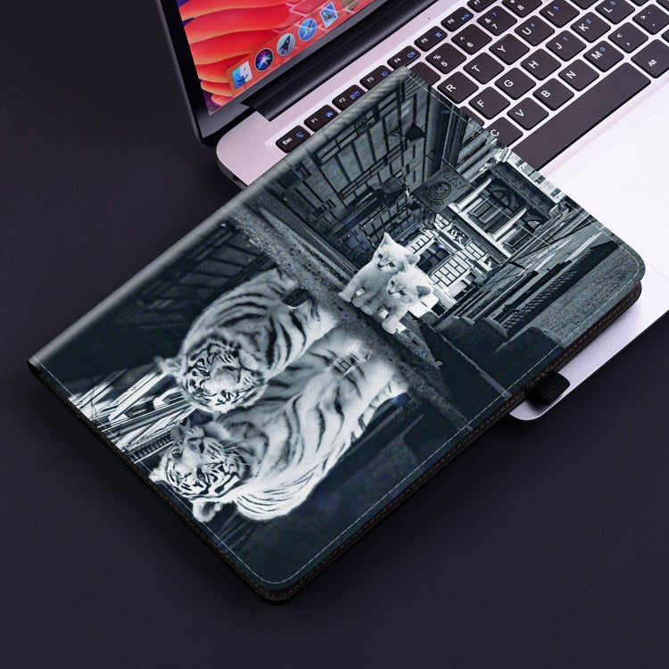 For Lenovo Tab M10 HD Gen2 Crystal Texture Painted Leather Tablet Case(Cat Reflection Tiger) - Lenovo by PMC TechLife | Online Shopping South Africa | PMC TechLife | Buy Now Pay Later Mobicred