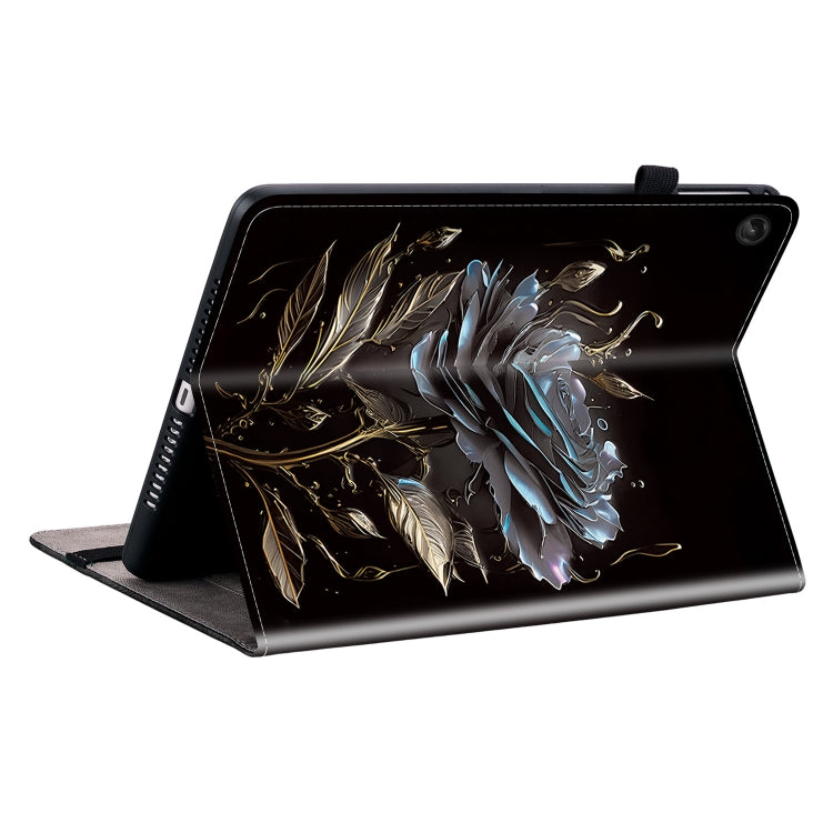 For Lenovo Tab M10 Plus HD 10.6 3rd Gen Crystal Texture Painted Leather Tablet Case(Black Rose) - Lenovo by PMC TechLife | Online Shopping South Africa | PMC TechLife | Buy Now Pay Later Mobicred