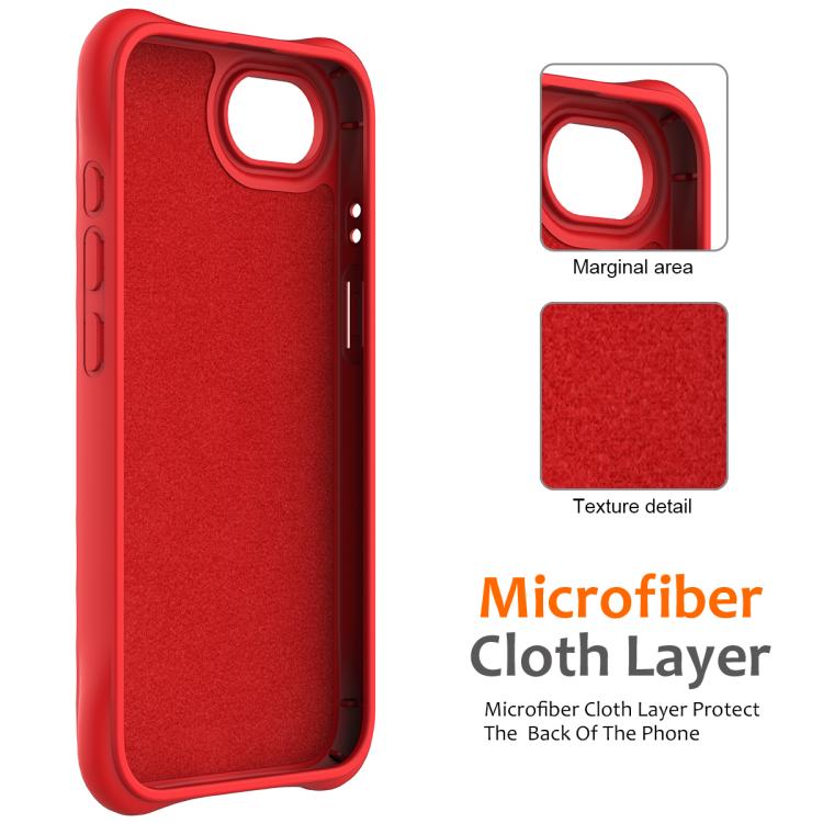For iPhone 16e Wave Texture MagSafe Magnetic Liquid Silicone Phone Case(Red) - iPhone 16e Cases by PMC TechLife | Online Shopping South Africa | PMC TechLife | Buy Now Pay Later Mobicred