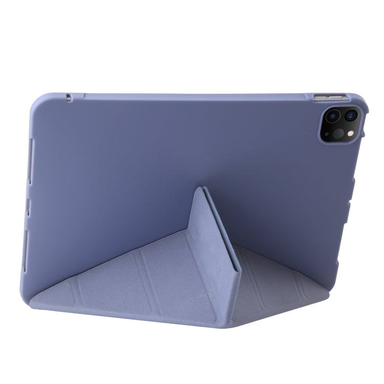 For iPad Pro 11 2024 TPU Deformation Flip Leather Tablet Case with Holder(Purple) - free shipping - PMC TechLife - Order now!