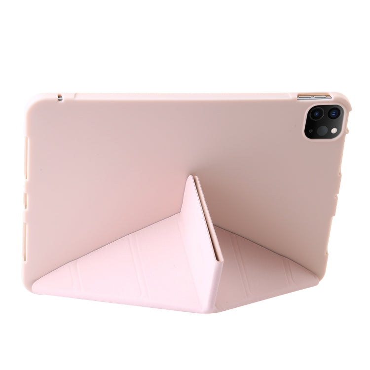 For iPad Pro 11 2024 TPU Deformation Flip Leather Tablet Case with Holder(Light Pink) - iPad Pro 11 2024 Cases by PMC TechLife | Online Shopping South Africa | PMC TechLife | Buy Now Pay Later Mobicred