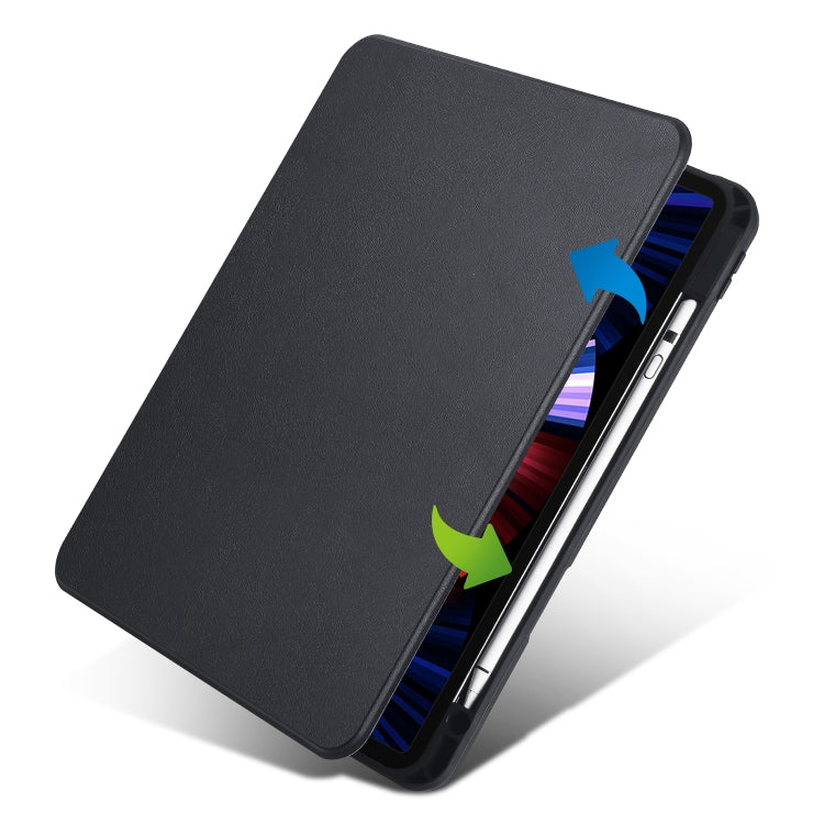 For iPad Air 11 2024 Acrylic 360 Degree Rotation Holder Leather Tablet Case(Black) - iPad Air 11 2024 Cases by PMC TechLife | Online Shopping South Africa | PMC TechLife | Buy Now Pay Later Mobicred