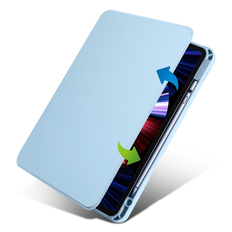 For iPad Air 13 2024 Acrylic 360 Degree Rotation Holder Leather Tablet Case(Ice Blue) - iPad Air 13 2024 Cases by PMC TechLife | Online Shopping South Africa | PMC TechLife | Buy Now Pay Later Mobicred