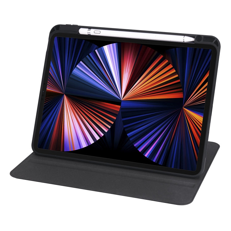 For iPad Air 13 2024 Acrylic 360 Degree Rotation Holder Leather Tablet Case(Black) - iPad Air 13 2024 Cases by PMC TechLife | Online Shopping South Africa | PMC TechLife | Buy Now Pay Later Mobicred