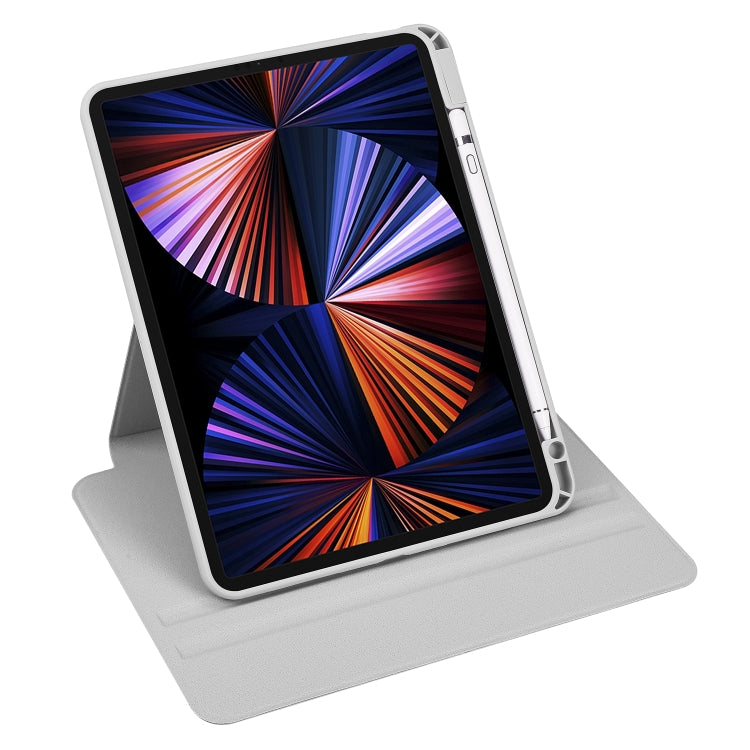 For iPad Air 13 2025 / 2024 Acrylic 360 Degree Rotation Holder Leather Tablet Case(Fog Grey) - More iPad Cases by PMC TechLife | Online Shopping South Africa | PMC TechLife | Buy Now Pay Later Mobicred