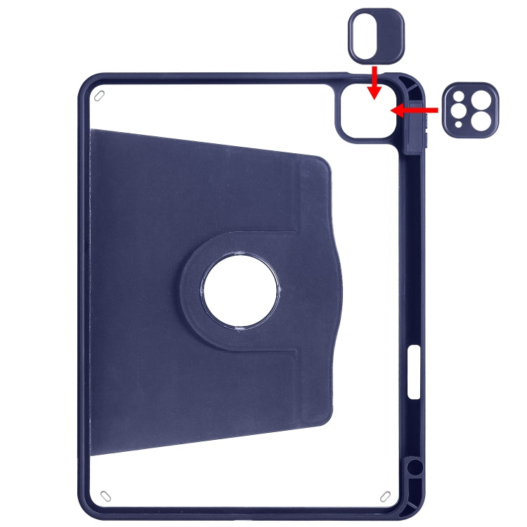 For iPad Pro 11 2024 Acrylic 360 Degree Rotation Holder Leather Tablet Case(Dark Blue) - iPad Pro 11 2024 Cases by PMC TechLife | Online Shopping South Africa | PMC TechLife | Buy Now Pay Later Mobicred