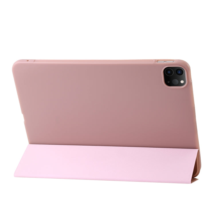 For iPad Pro 13 2024 Three-fold Holder Flip Tablet Leather Case(Rose Gold) - iPad Pro 13 2024 Cases by PMC TechLife | Online Shopping South Africa | PMC TechLife | Buy Now Pay Later Mobicred