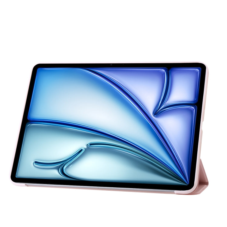 For iPad Air 11 2024 Three-fold Holder Flip Tablet Leather Case(Light Pink) - iPad Air 11 2024 Cases by PMC TechLife | Online Shopping South Africa | PMC TechLife | Buy Now Pay Later Mobicred