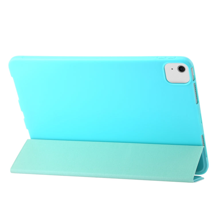 For iPad Air 11 2025 / 2024 Three-fold Holder Flip Tablet Leather Case(Mint Blue) - iPad Air 11 2025 / 2024 Cases by PMC TechLife | Online Shopping South Africa | PMC TechLife | Buy Now Pay Later Mobicred