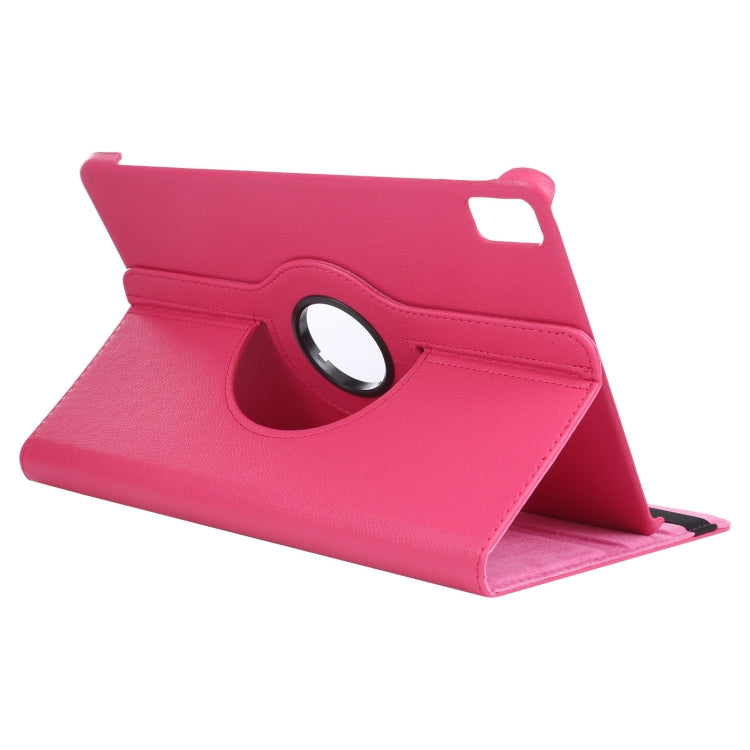 For iPad Pro 13 2024 360 Degree Rotation Litchi Texture Leather Tablet Case with Holder(Rose Red) - iPad Pro 13 2024 Cases by PMC TechLife | Online Shopping South Africa | PMC TechLife | Buy Now Pay Later Mobicred