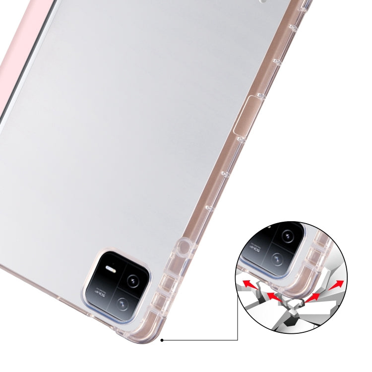 For iPad Pro 13 2024 3-fold Clear TPU Smart Leather Tablet Case with Pen Slot(Sand Pink) - iPad Pro 13 2024 Cases by PMC TechLife | Online Shopping South Africa | PMC TechLife | Buy Now Pay Later Mobicred